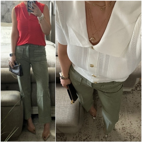 New๐ฉท Effortlessly Cool Olive Green Wide Leg Pants - Picture 2 of 9